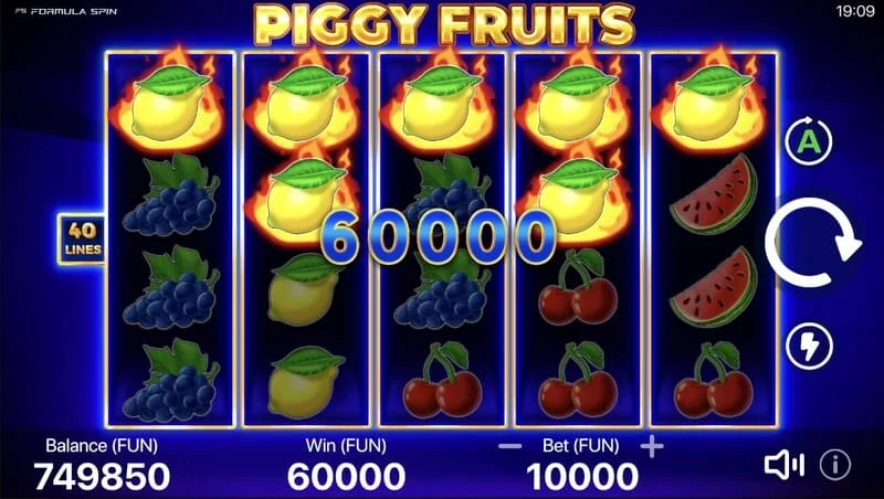 Piggy Fruits – große Auszahlung von Piggy Feature mit zufälligen Wild-Symbolen